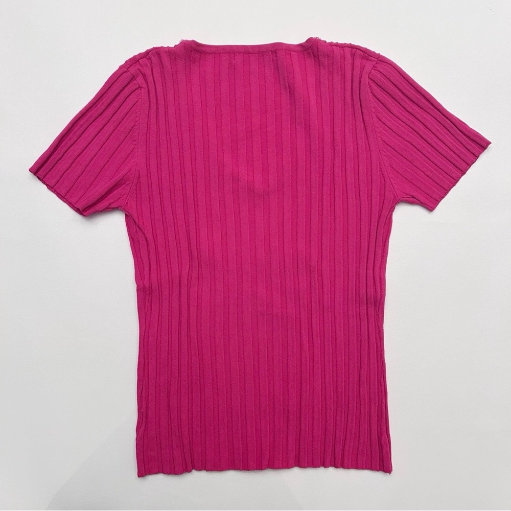 Pink Ribbed Women's Top - Picture 2 of 5